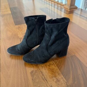Classic Black Suede Ankle Boots - Women's